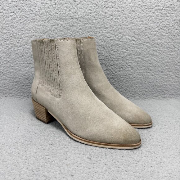 Rag & Bone Boots Womens 7 / EU 37 Shoes Grey Rover Suede Ankle Booties Chelsea - Picture 1 of 12